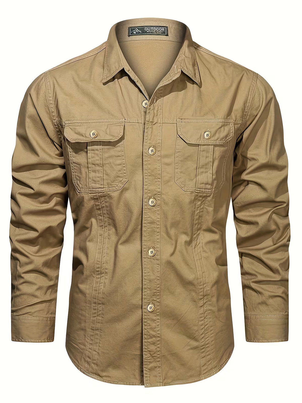Men's Long Sleeve Cargo Shirt – Lightweight Utility Style, Relaxed Fit