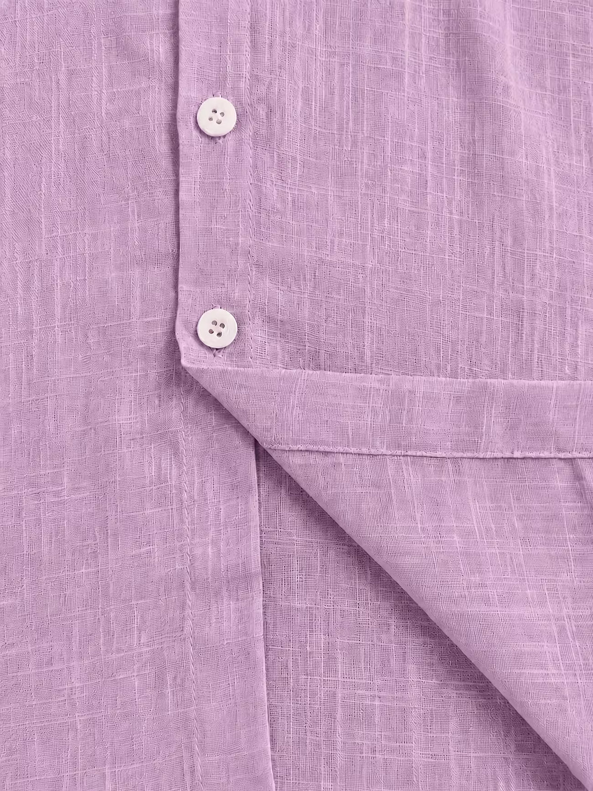 Men's Grandad Collar Shirt – Pure Cotton, Chest Pockets