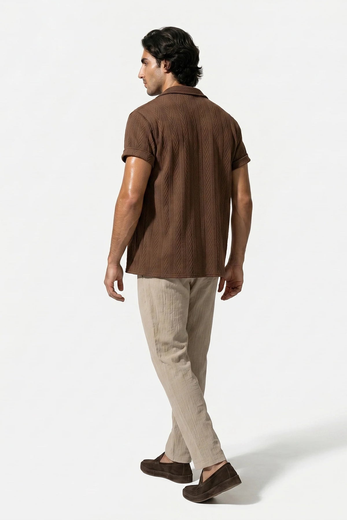 Men's Linen Look Co-ord Set – Shirt & Trousers, Tailored Fit