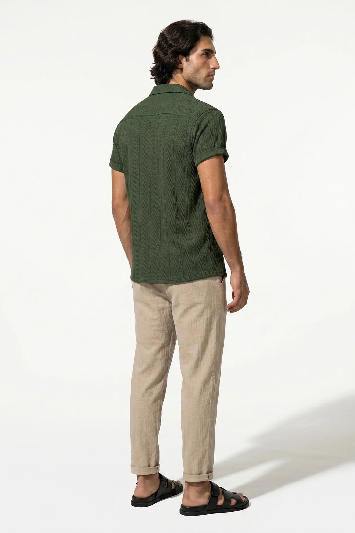 Men's Linen Look Co-ord Set – Shirt & Trousers, Tailored Fit
