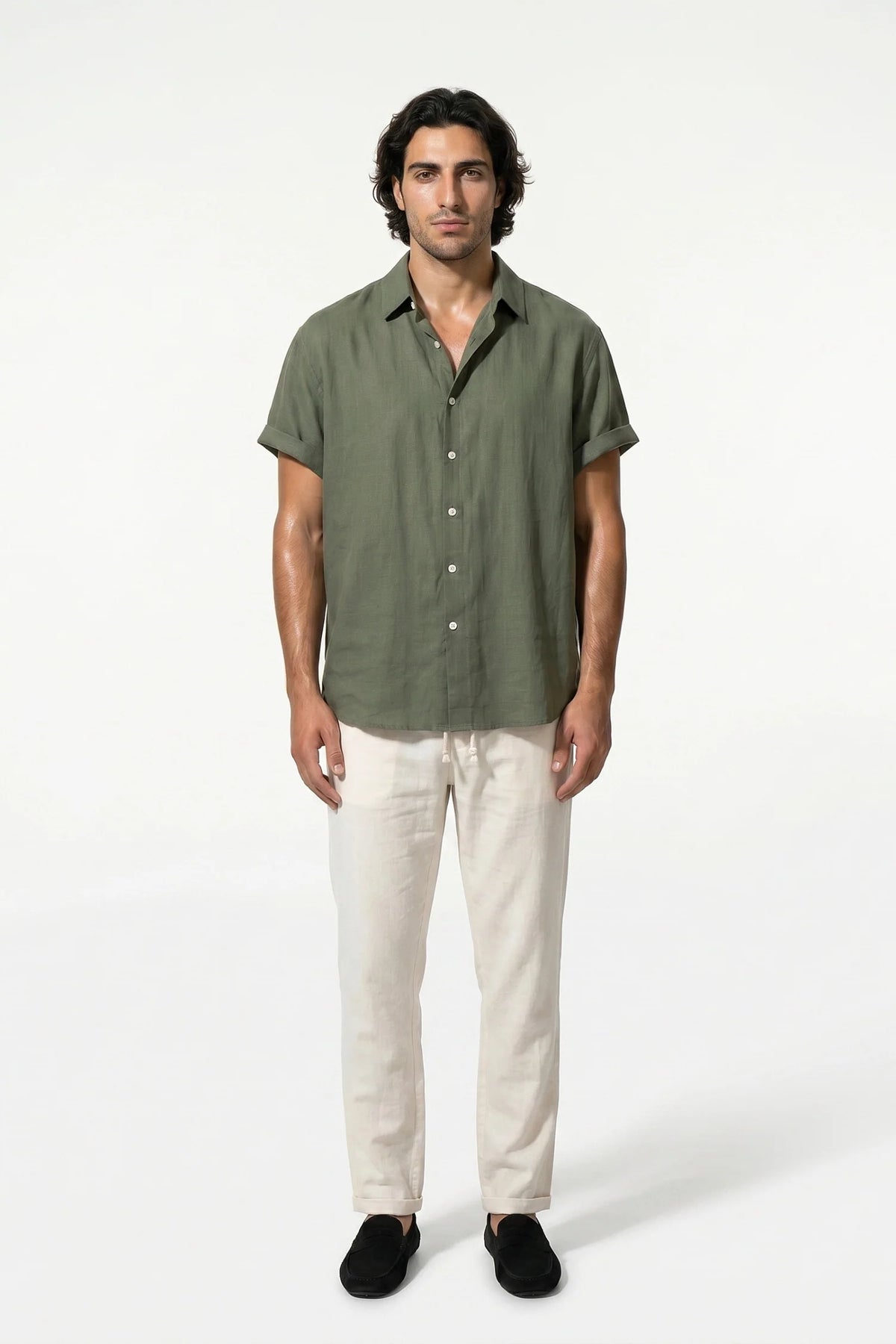 Men's Linen Look Shirt & Trousers Set – Relaxed Summer Fit