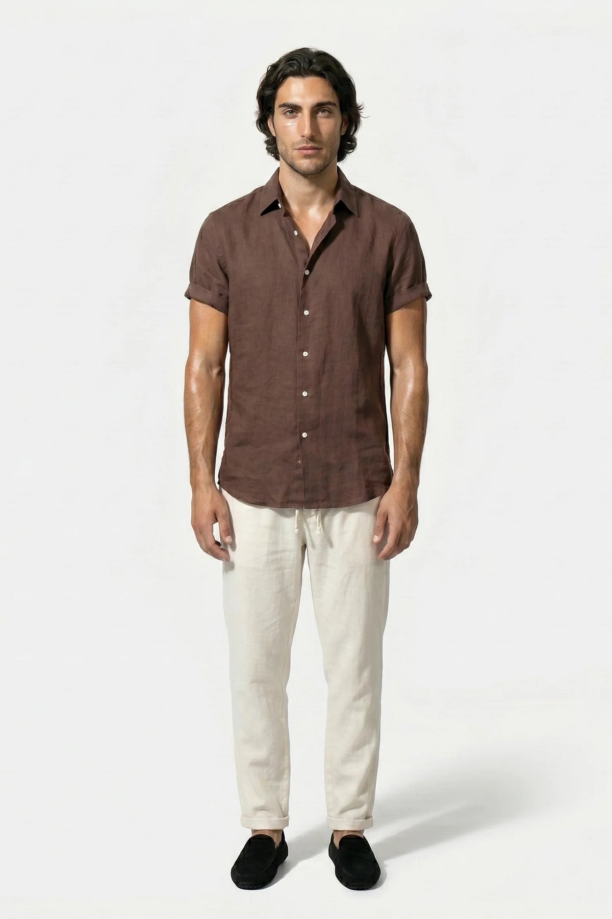 Men's Linen Look Shirt & Trousers Set – Relaxed Summer Fit