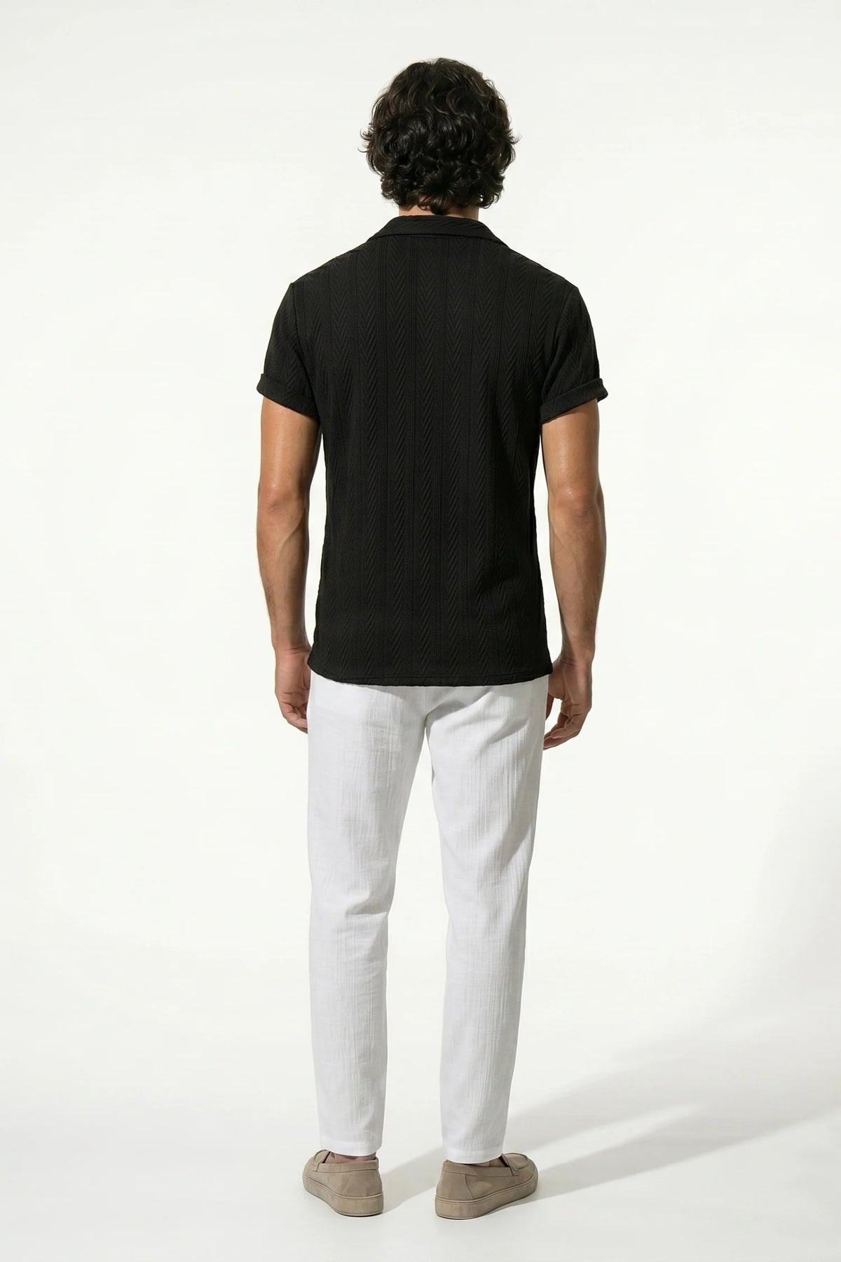 Men's Linen Look Co-ord Set – Shirt & Trousers, Tailored Fit