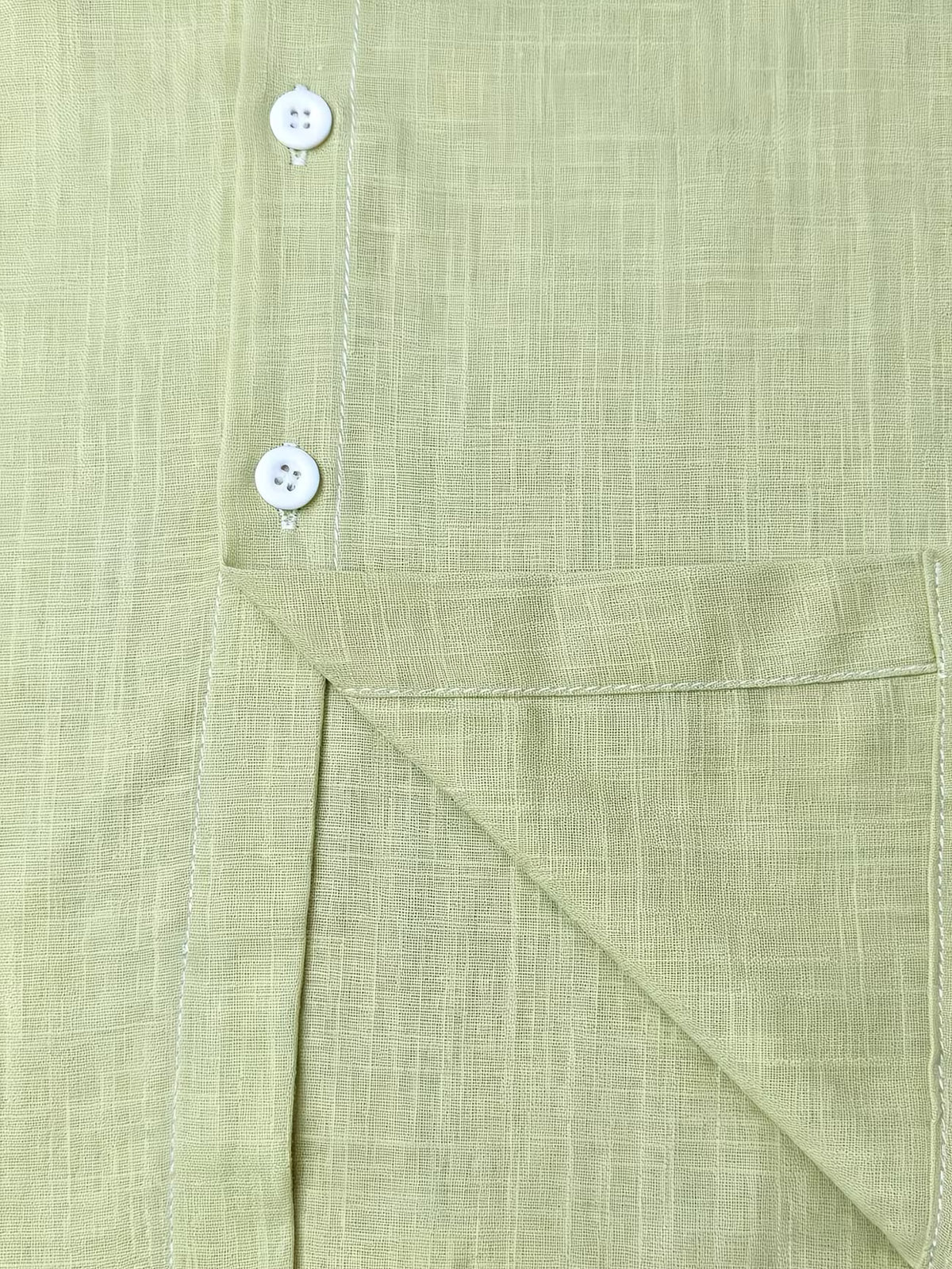 Men's Grandad Collar Shirt – Pure Cotton, Chest Pockets