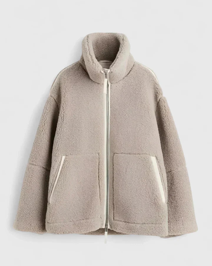 Women's Teddy Fleece Jacket – Cosy Winter Layer, Side Pockets