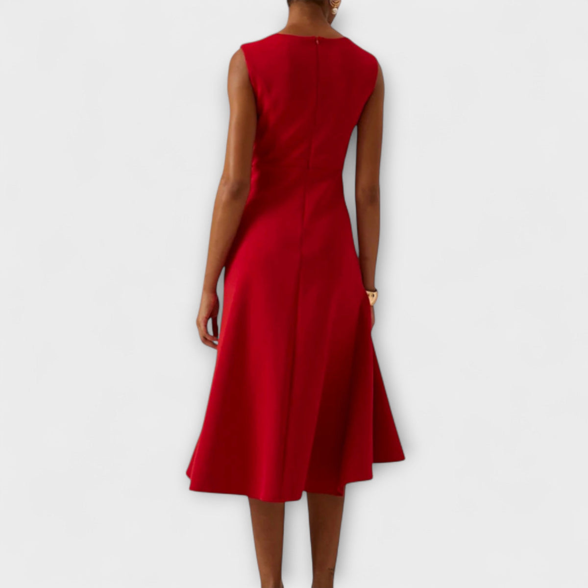 Women's Asymmetric Midi Dress – Sleeveless, Occasion Wear