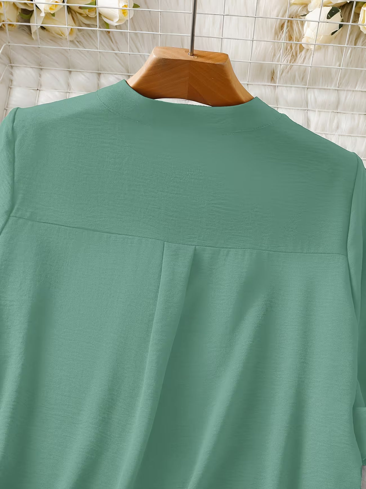 Women's Short Sleeve Shirt – Relaxed Fit, Solid Colour