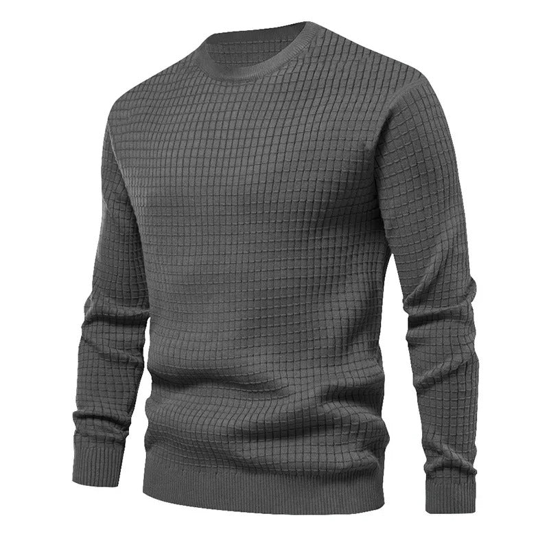 Men's Textured Knit Crew Neck Jumper – Timeless Fit
