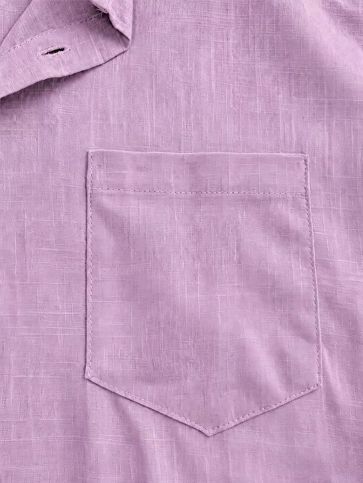Men's Grandad Collar Shirt – Pure Cotton, Chest Pockets