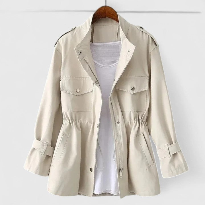 Women's Double Breasted Coat – Belted Longline, Wool Look