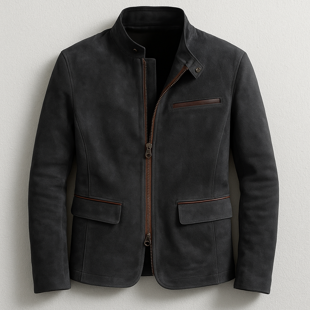 Men's Tailored Overcoat – Field Coat Style, Two-Way Zip