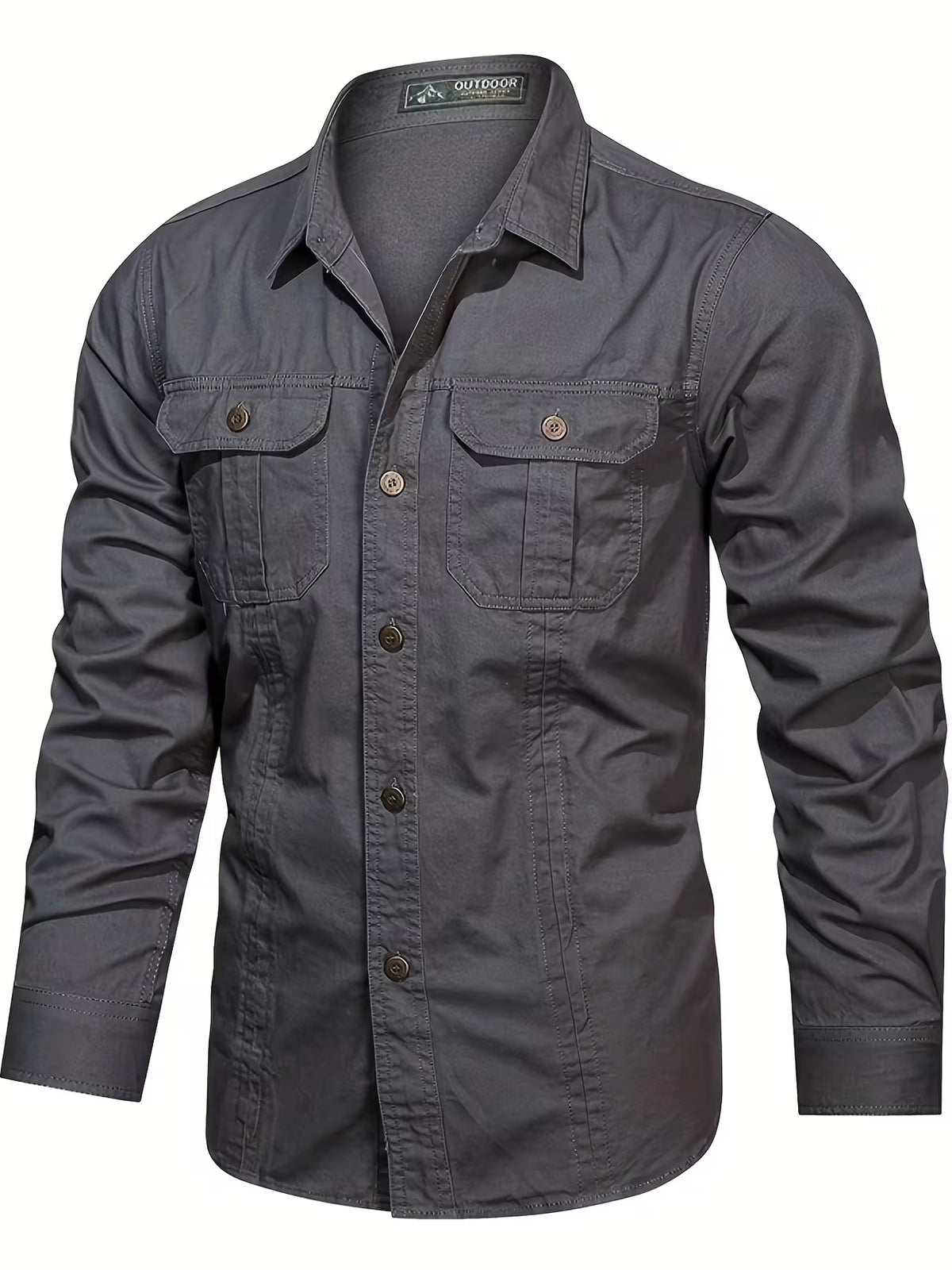 Men's Long Sleeve Cargo Shirt – Lightweight Utility Style, Relaxed Fit