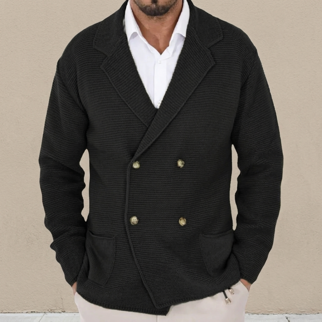Men's Double Breasted Cardigan – Knitted, Slim Fit