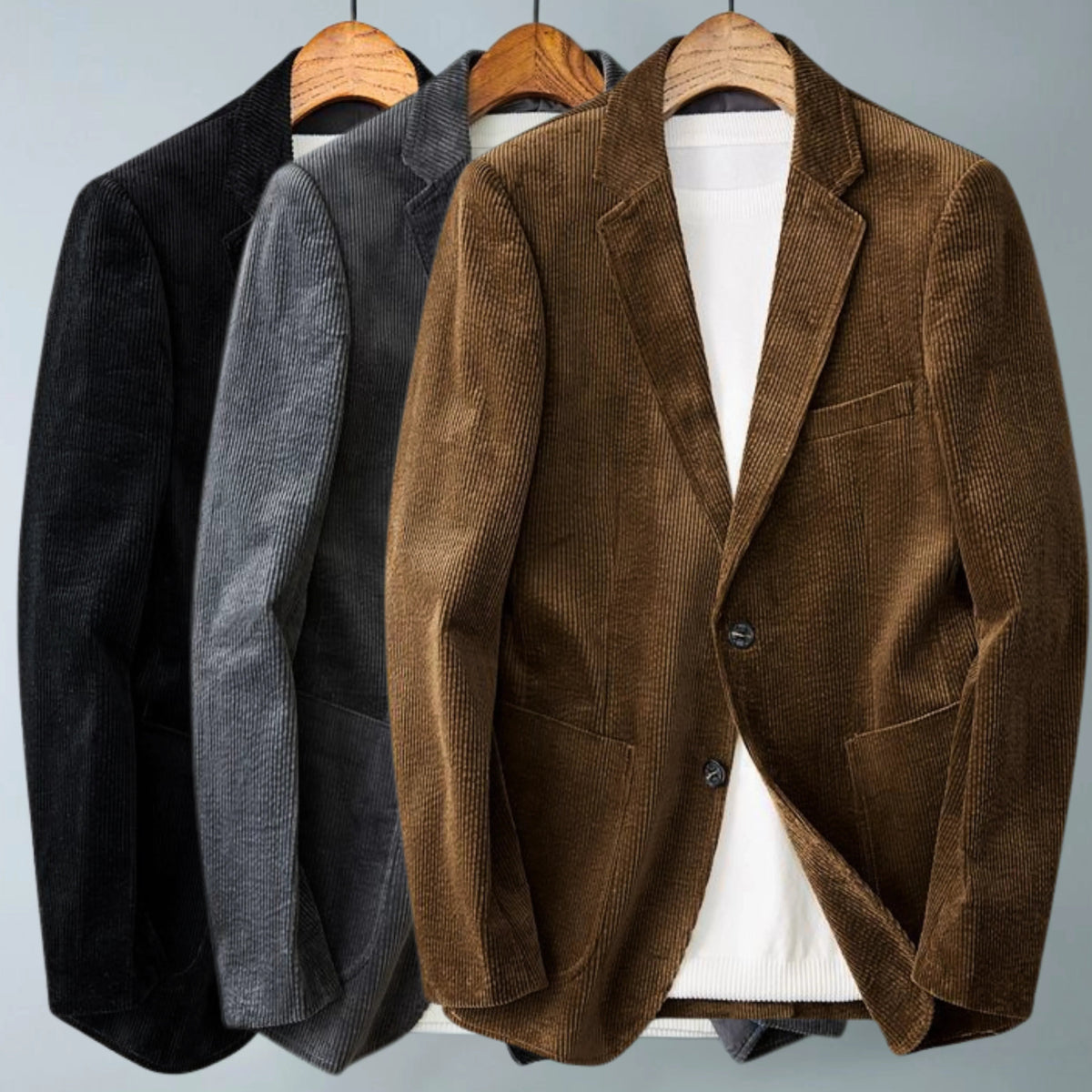 Men's Corduroy Blazer – Brushed Texture, Structured Fit