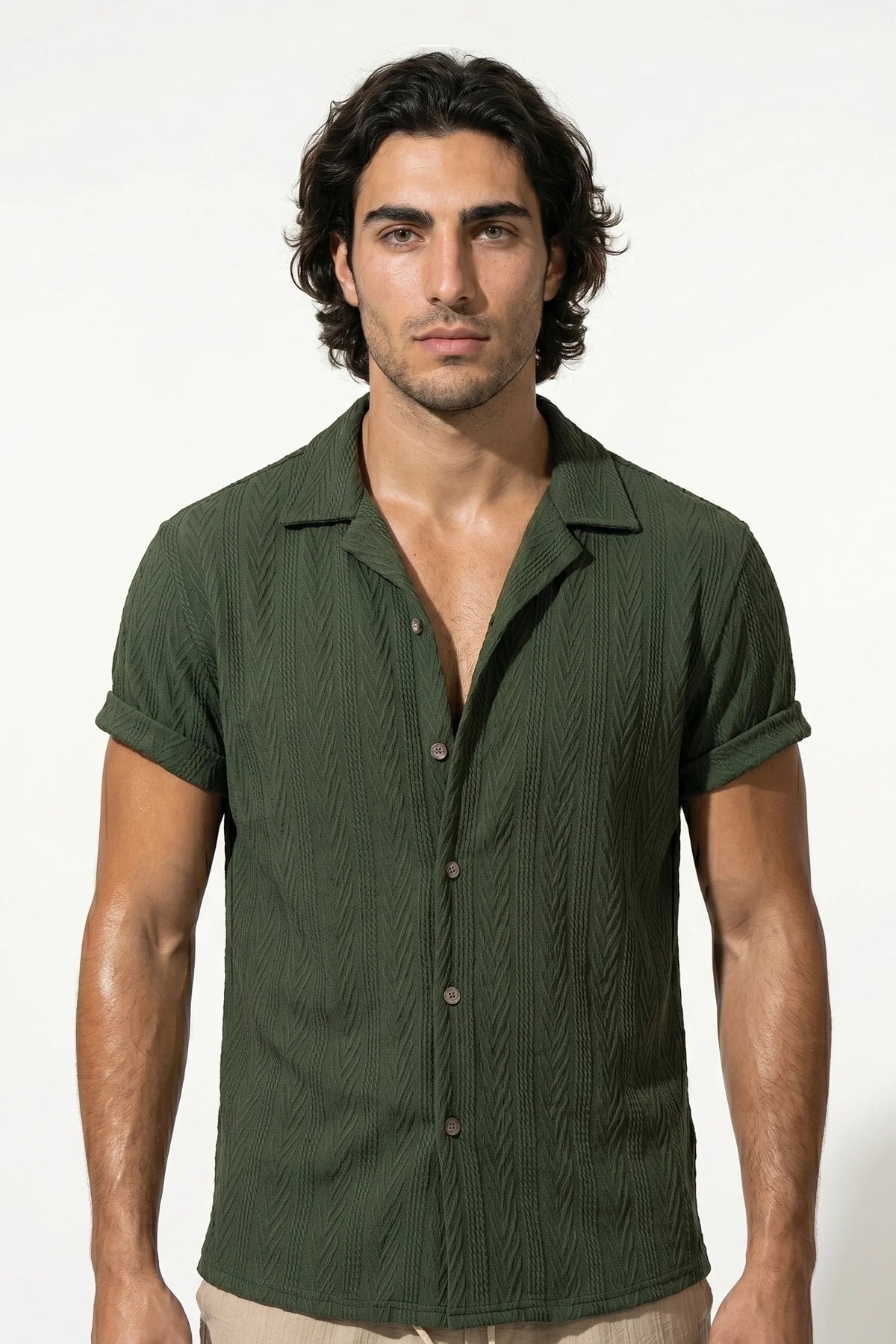 Men's Linen Look Co-ord Set – Shirt & Trousers, Tailored Fit