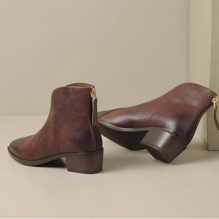 Women's Pointed Toe Ankle Boot Trainers – Vegan Leather, Low Heel