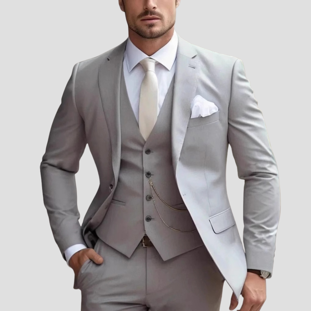 Men's Three Piece Suit – Single Button Blazer, Slim Fit