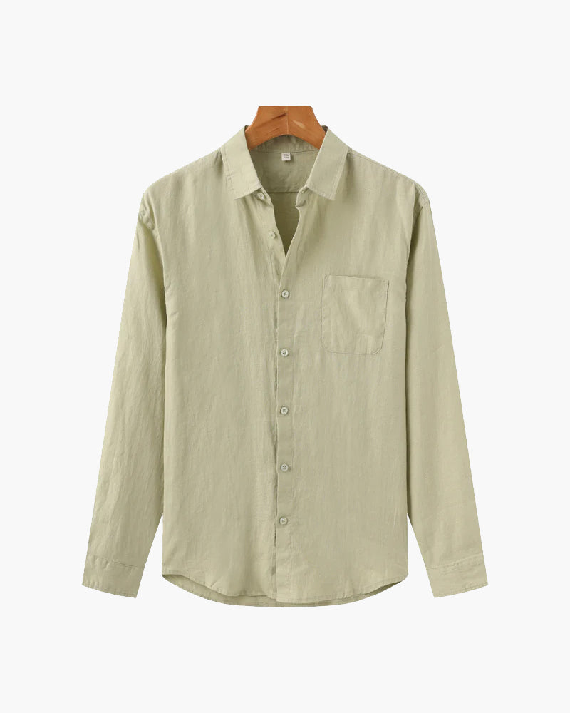Men's 100% Linen Shirt – Long Sleeve, Regular Fit