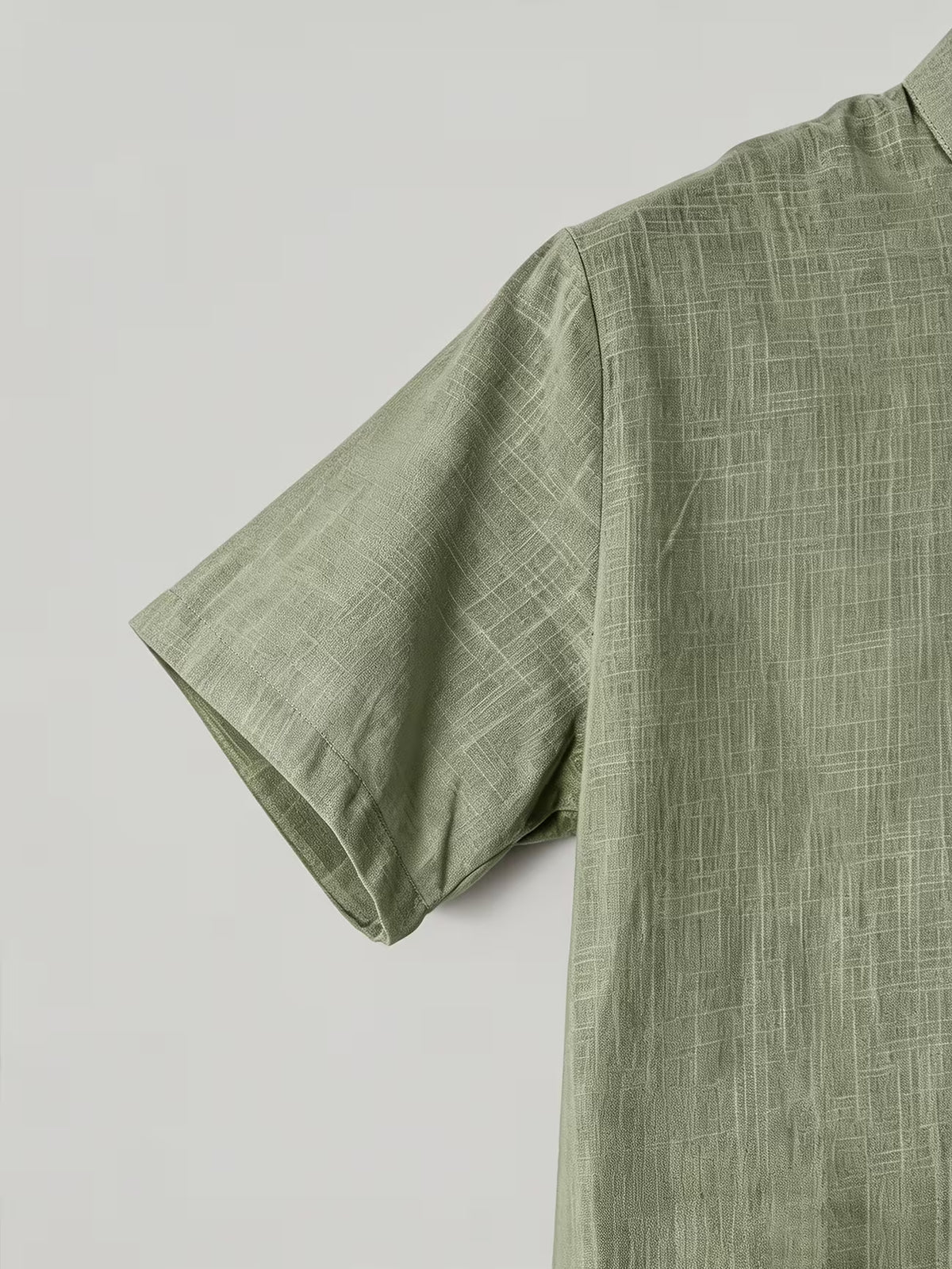 Men's Grandad Collar Shirt – Pure Cotton, Chest Pockets