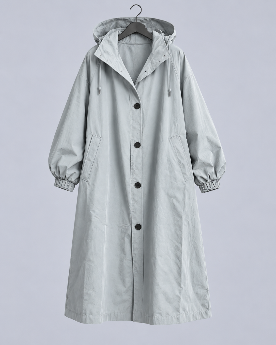 Women's Lightweight Synthetic Longline Trenchcoat| Elegant Packable Hooded Overcoat