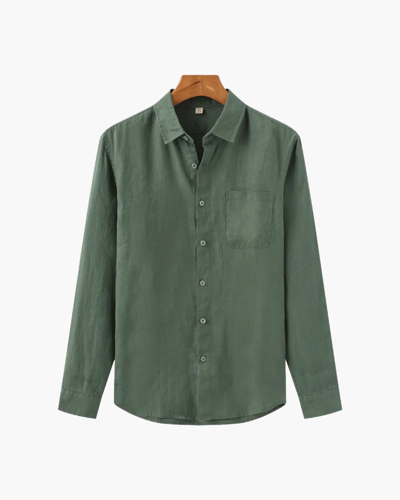 Men's 100% Linen Shirt – Long Sleeve, Regular Fit