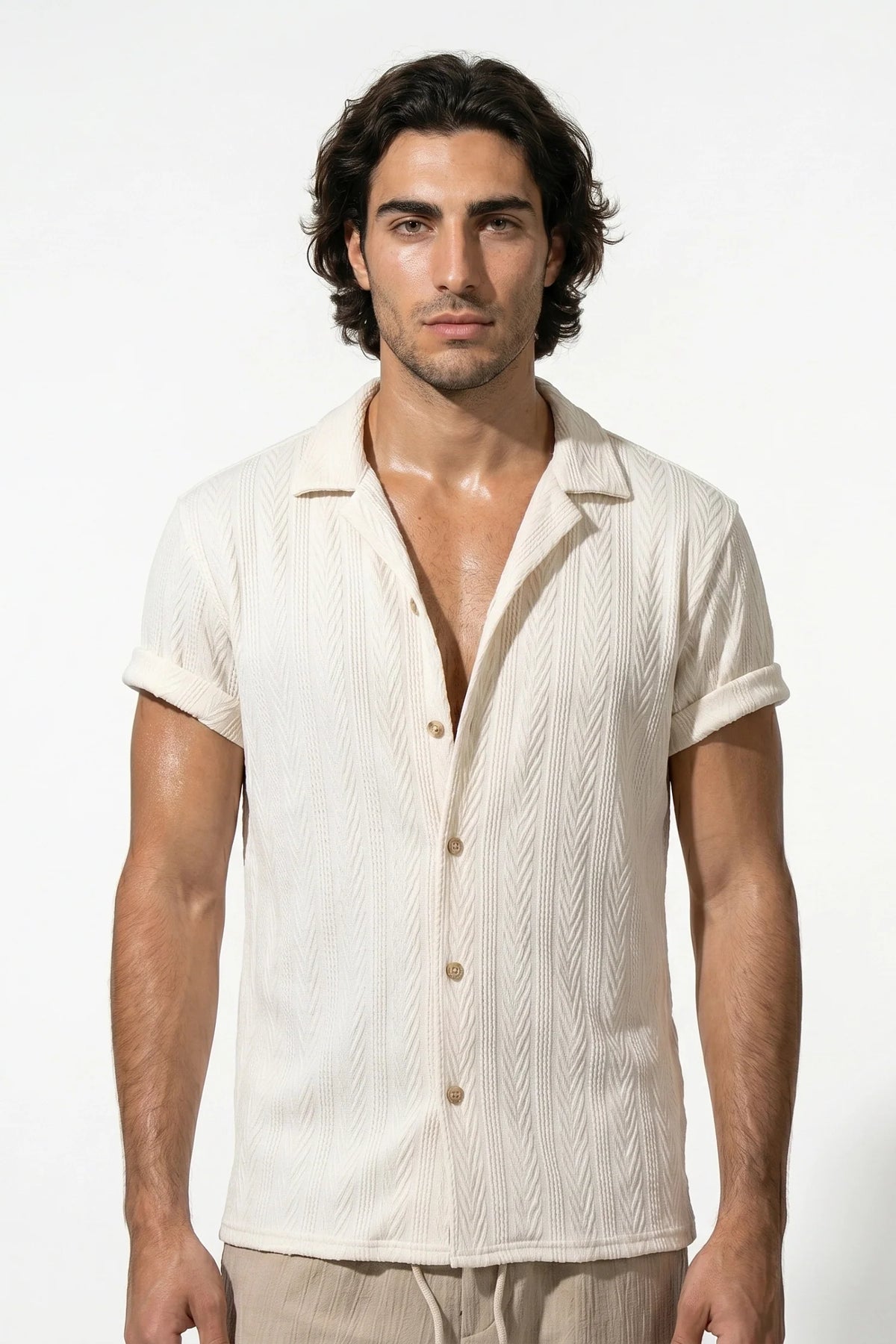Men's Linen Look Co-ord Set – Shirt & Trousers, Tailored Fit