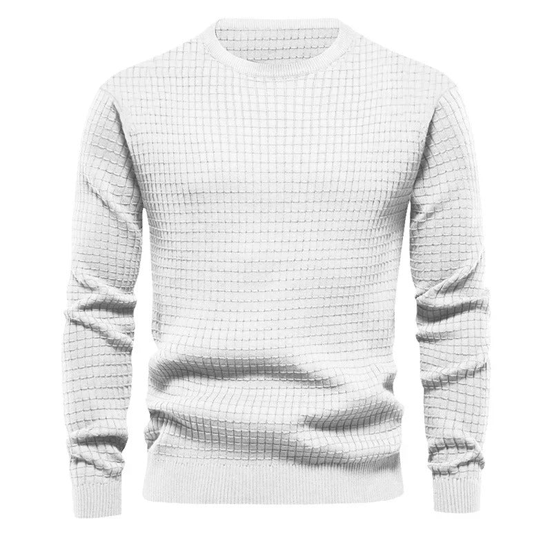 Men's Textured Knit Crew Neck Jumper – Timeless Fit