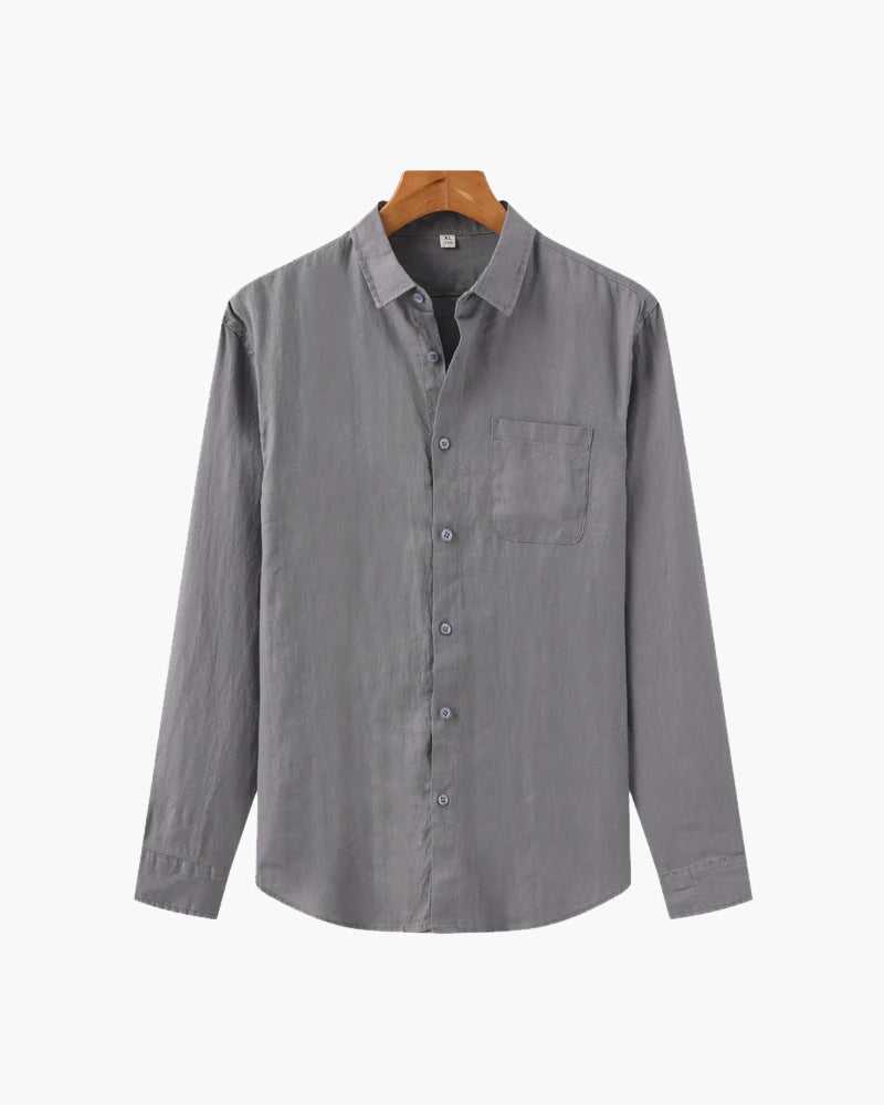 Men's 100% Linen Shirt – Long Sleeve, Regular Fit