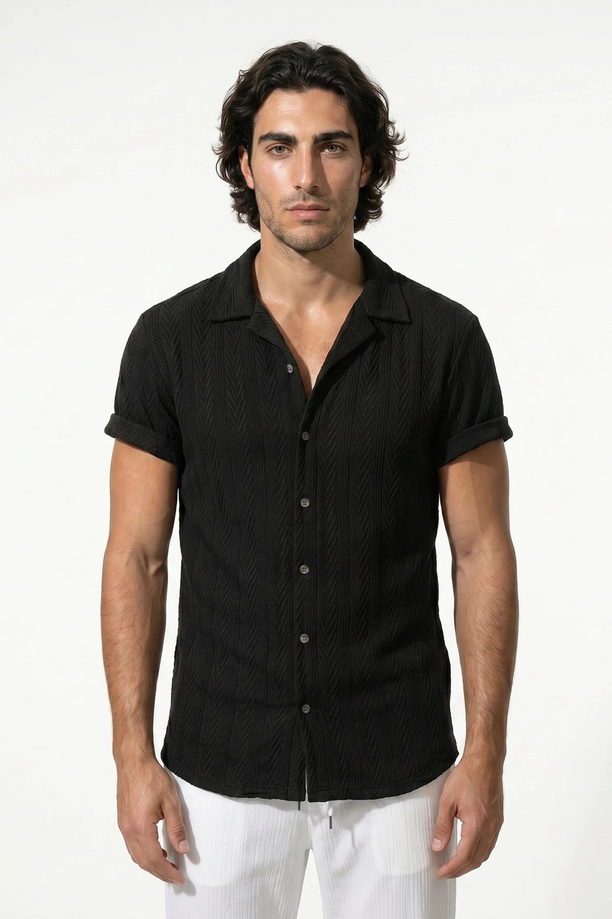 Men's Linen Look Co-ord Set – Shirt & Trousers, Tailored Fit