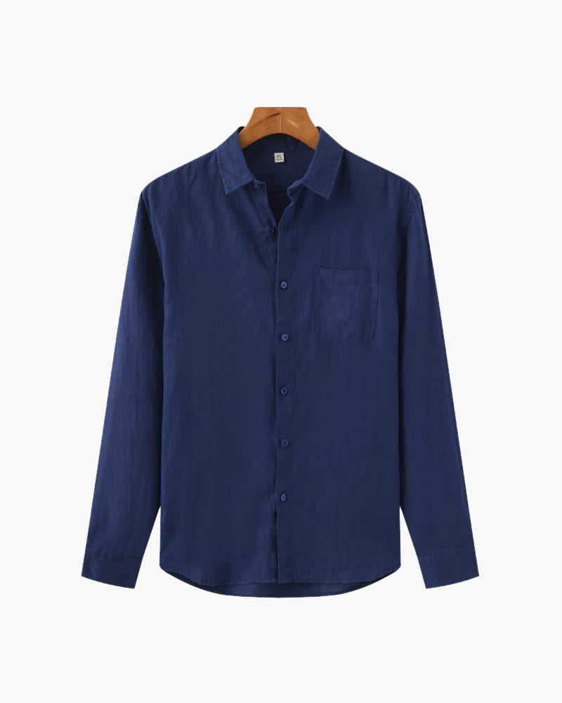 Men's 100% Linen Shirt – Long Sleeve, Regular Fit