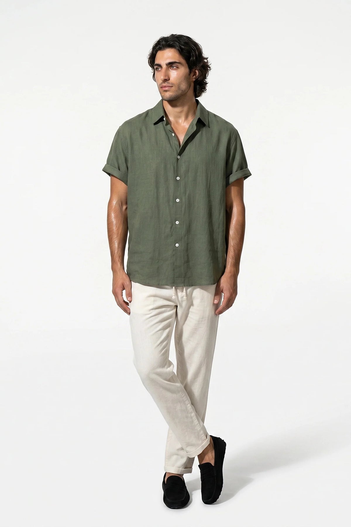 Men's Linen Look Shirt & Trousers Set – Relaxed Summer Fit