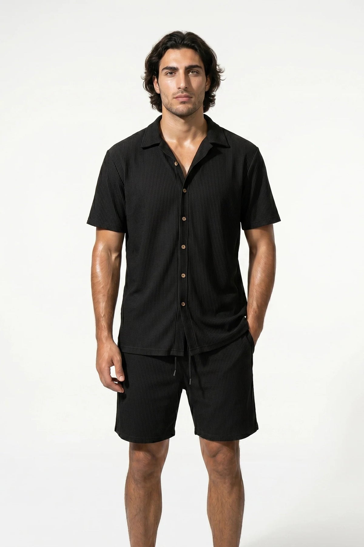 Men's Linen Look Shirt & Shorts Set – Relaxed Summer Fit