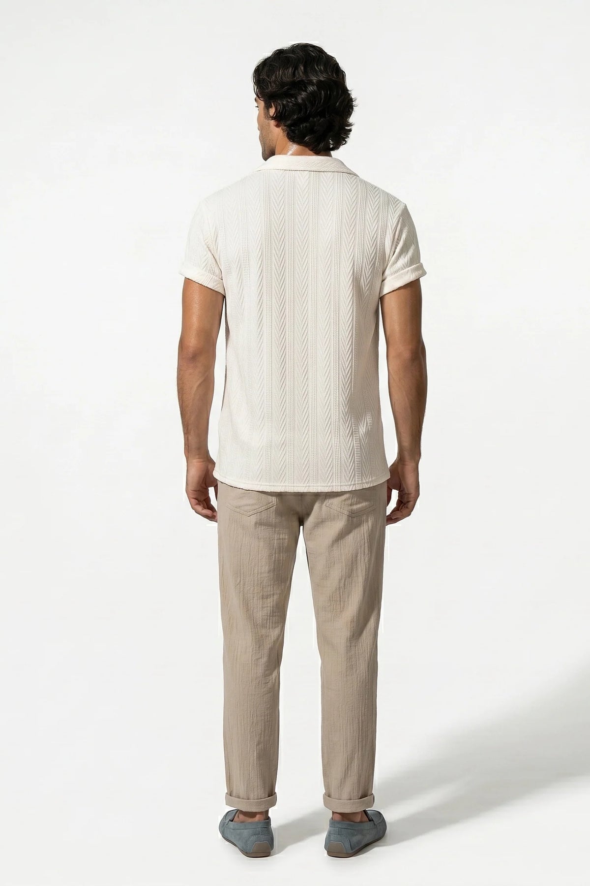 Men's Linen Look Co-ord Set – Shirt & Trousers, Tailored Fit