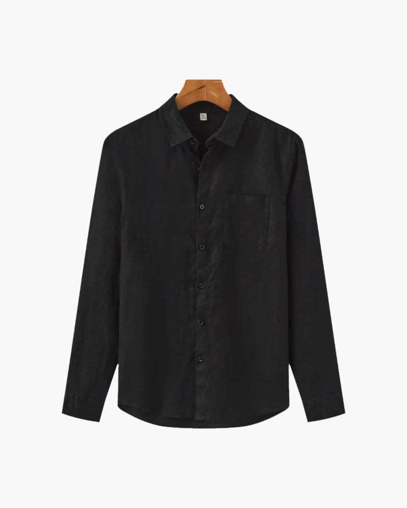 Men's 100% Linen Shirt – Long Sleeve, Regular Fit
