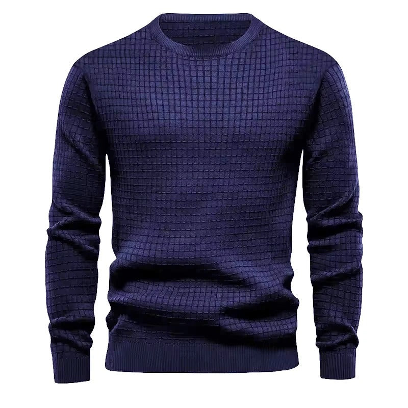 Men's Textured Knit Crew Neck Jumper – Timeless Fit