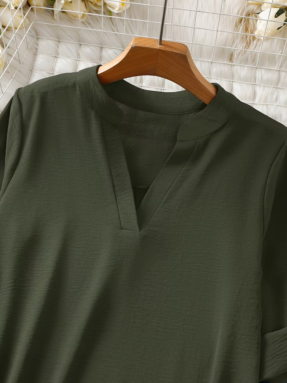 Women's Short Sleeve Shirt – Relaxed Fit, Solid Colour