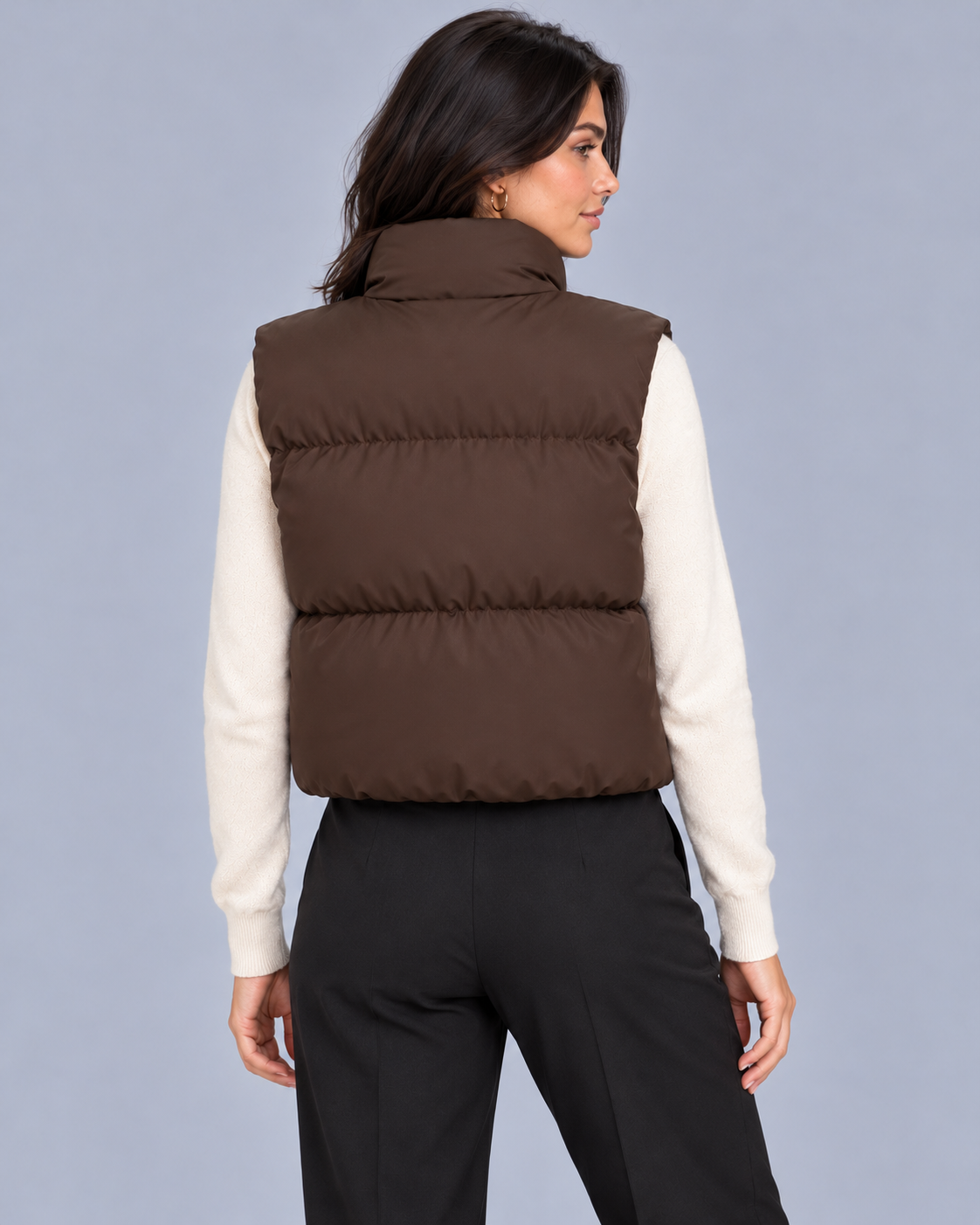 Women's Cropped Puffer Gilet with Drawstring Hem