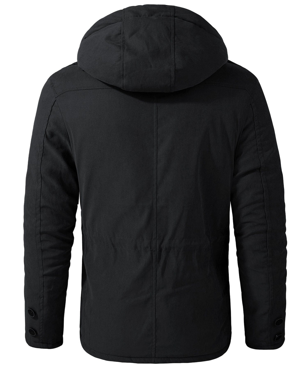 Men's Insulated Hooded Jacket – Fleece Lined, Adjustable Waist