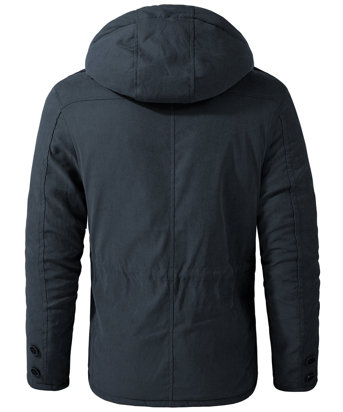 Men's Insulated Hooded Jacket – Fleece Lined, Adjustable Waist