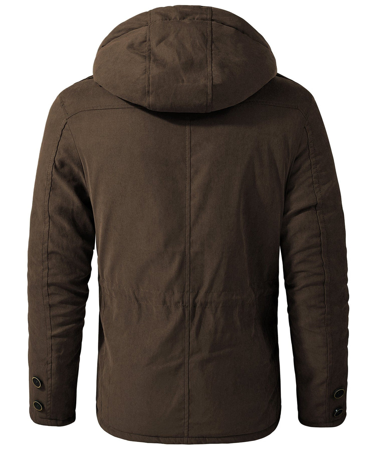 Men's Insulated Hooded Jacket – Fleece Lined, Adjustable Waist