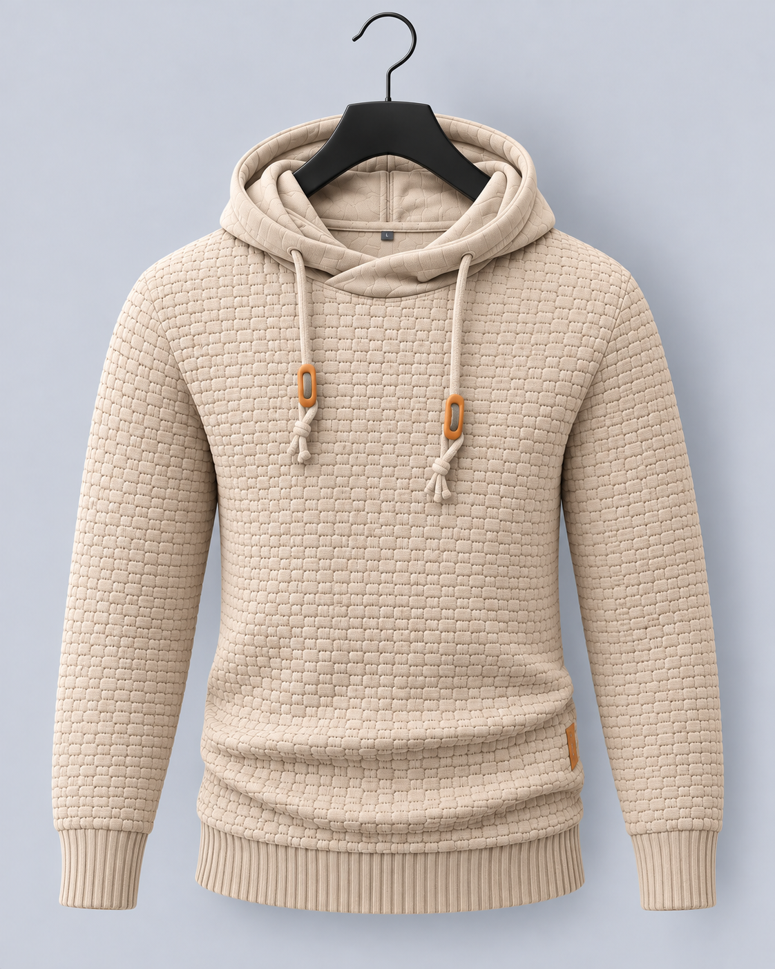 Men's Textured Hoodie with Drawstring Hood