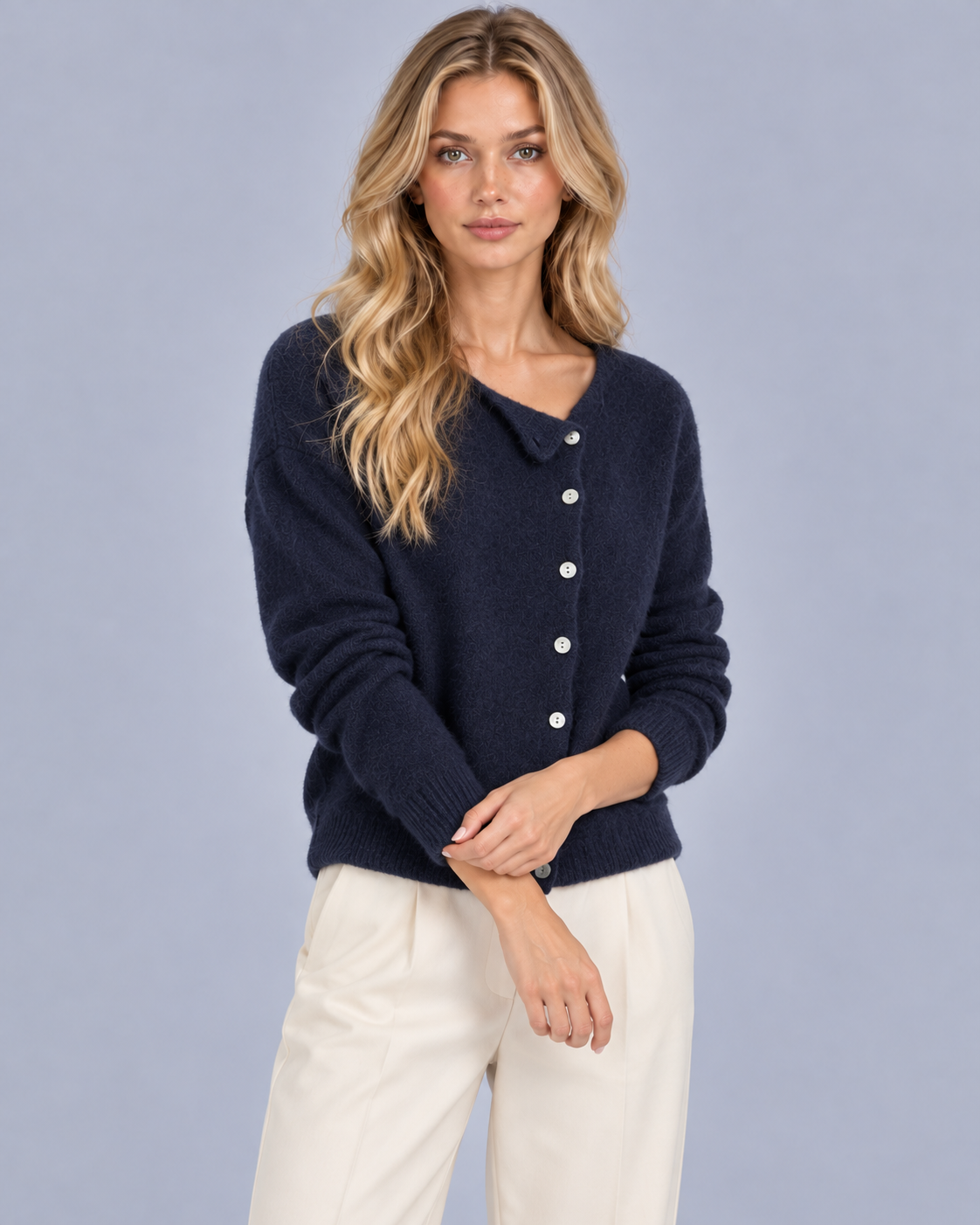 Women's Sweater | Button Front Long Sleeve Knit