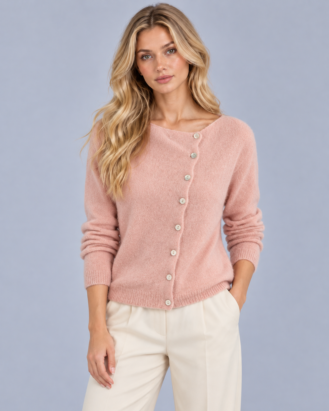 Women's Sweater | Button Front Long Sleeve Knit