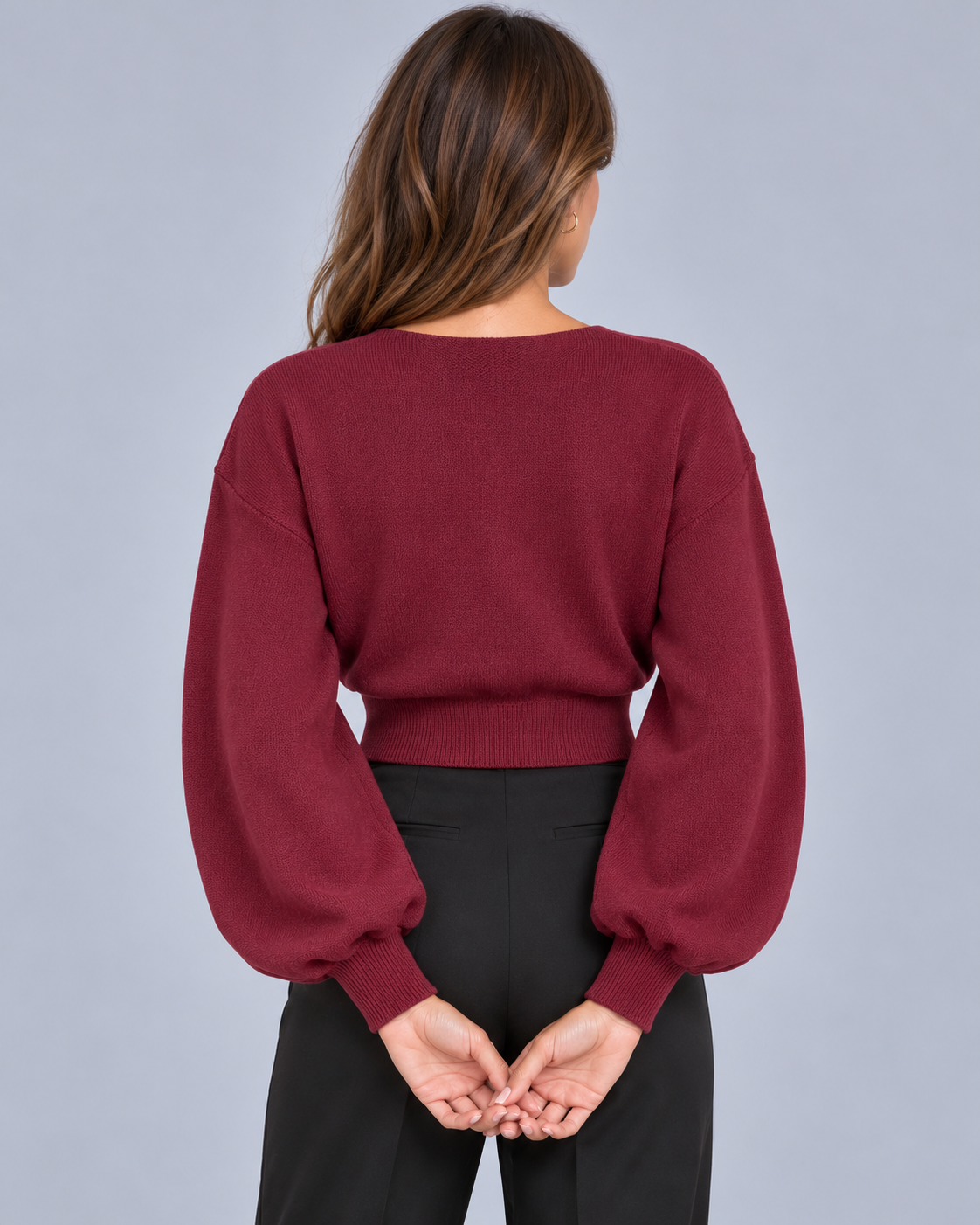 Women's Knit Wrap Jumper with Tie Waist