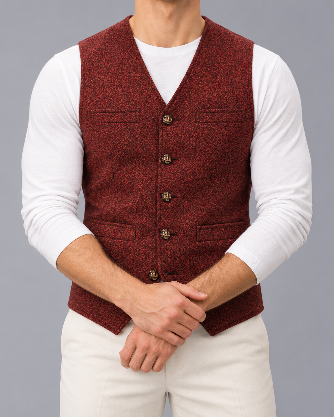 Men's Denim Gilet – Slim Fit, Button Front