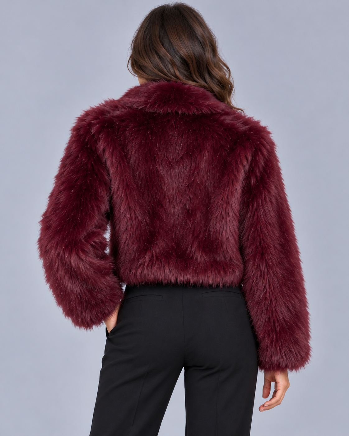 Women's Cropped Faux Fur Jacket