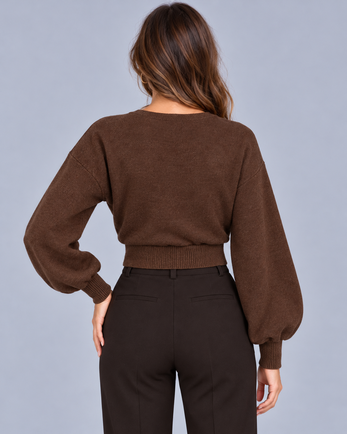 Women's Knit Wrap Jumper with Tie Waist