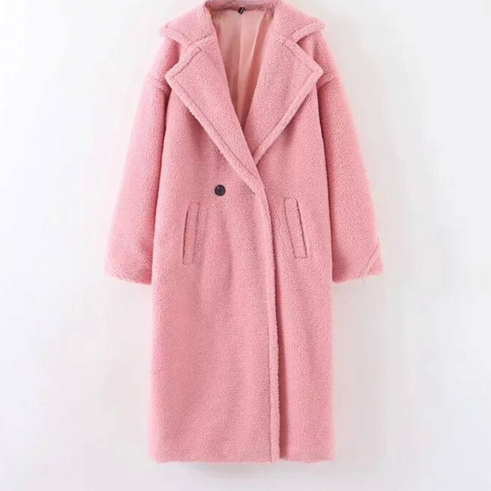 Women's Oversized Teddy Fleece Jacket – Hooded, Full Zip