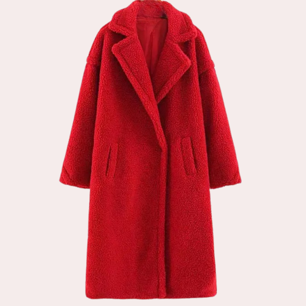 Women's Oversized Teddy Fleece Jacket – Hooded, Full Zip