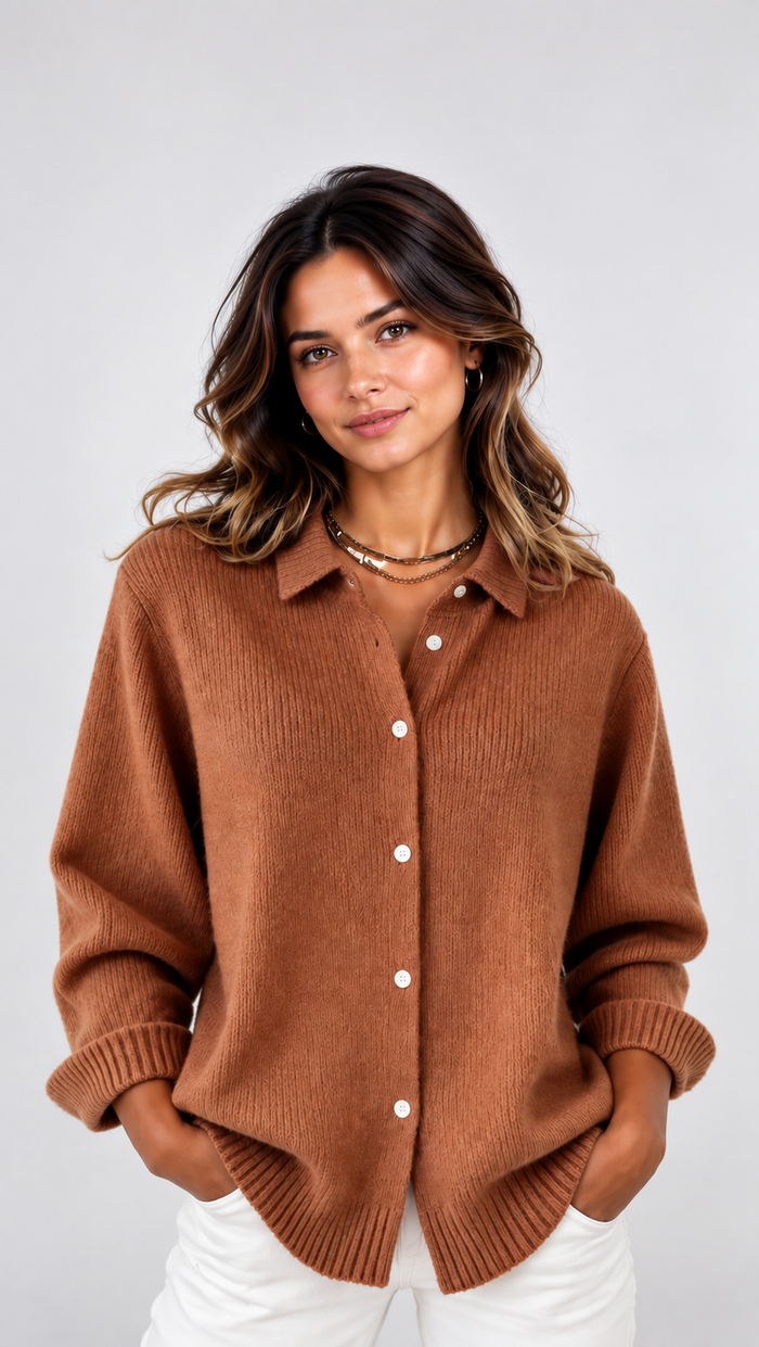 Women's Patterned Knit Cardigan – Relaxed Everyday Layer